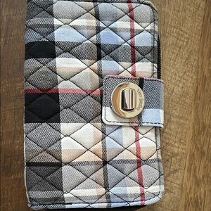 Vera Bradley Plaid Quilted Wallet with Turn Lock